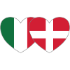 Italy Denmark Flag Heart