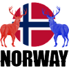 Norge Norsk Norge Flag Stags Silhouettes