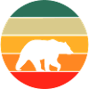 Retro Brown Bear Grizzly Bear