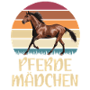 Pferde Mädchen Pferde Retro Design