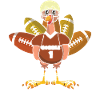 Rugby Turquie Gobble Fan de football Thanksgiving
