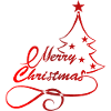 Festive Christmas Tree Silhouette Print
