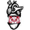 Heart Cat black and red