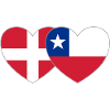 Denmark Chile Flag Heart