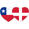 Chile Denmark Flag Heart