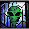 Stained glass alien