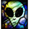 Stained glass alien