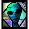 Stained glass alien