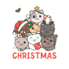 Cat Christmas Tree Merry Christmas