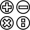 Logo mit vier Emblemen berechnen Schattenbild