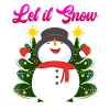 Let it Snow Snowman Noël