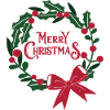 Christmas wreath with red ribbon