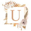 Customizable design, monogram, letter U