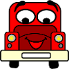 Happy car with face red