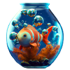 Goldfish in a fishbowl