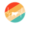 Cow Beef Retro Heartbeat