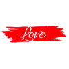 Love with red paint stripe #