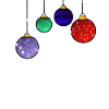 Christmas tree baubles with snowflakes