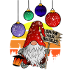 Weihnachts Wichtel mit Christbaum Kugeln