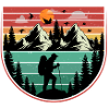 Hiking retro sunset hikers Wanderer