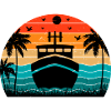 Retro Sunset Boat