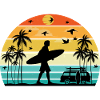 Surf retro sunset
