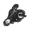 Mushroom Skull Sticker Black Edition
