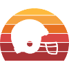 American Football Helmet Sunset Gradient