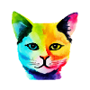 Rainbow Cat Face