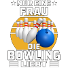 FRAU DIE BOWLING LIEBT