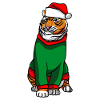 Tiger in Christmas Costume