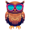 cool owl with sunglasses