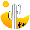 Dark landscape with cactus