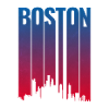 Boston Skyline Gradient Night