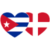 Cuba Denmark Flag Heart