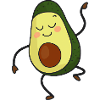 Happy avocado dances