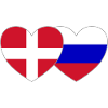 Danemark Russie Flag Coeur