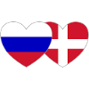 Russia Denmark Flag Heart