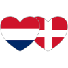 Pays-Bas Danemark Flag Heart