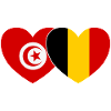 Tunisia Belgium Flag Heart