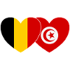Belgium Tunisia Flag Heart