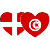 Danemark Tunisie Flag Coeur