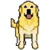 Golden Retriever Pixelated Pixel Dog