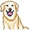 Golden Retriever Pixelated Pixel Dog