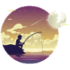 Moonlight fisherman