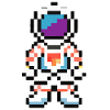 Astronaut pixelated space gift idea