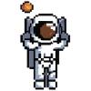 Astronaut pixelated space gift idea