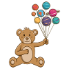 Teddy Bear Planet Balloons Astronaut