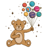 Teddy Bear Planet Balloons Astronaut