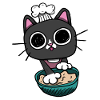 Kitty making Biscuits Cat Black